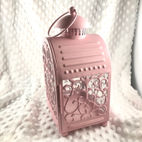 Ikea Pink Metal and Glass Lantern Candle Holder - Picture 4 of 7